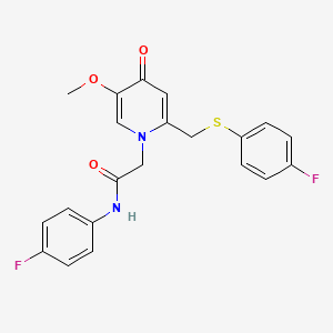 N-(4-fluorophenyl)-2-[2-[(4-fluorophenyl)sulfanylmethyl]-5-methoxy-4-oxopyridin-1-yl]acetamide