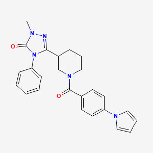 molecular formula C25H25N5O2 B2492188 3-(1-(4-(1H-pyrrol-1-yl)benzoyl)piperidin-3-yl)-1-methyl-4-phenyl-1H-1,2,4-triazol-5(4H)-one CAS No. 1396861-24-7