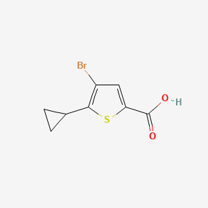 molecular formula C8H7BrO2S B2492189 Ácido 4-bromo-5-ciclopropiltiofeno-2-carboxílico CAS No. 1780167-43-2