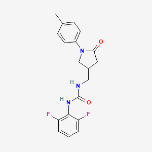 molecular formula C19H19F2N3O2 B2492193 1-(2,6-Difluorophenyl)-3-((5-oxo-1-(p-tolyl)pyrrolidin-3-yl)methyl)urea CAS No. 955257-21-3