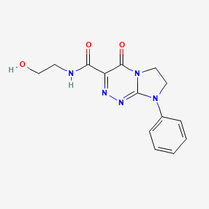 molecular formula C14H15N5O3 B2492194 N-(2-hydroxyethyl)-4-oxo-8-phenyl-4,6,7,8-tetrahydroimidazo[2,1-c][1,2,4]triazine-3-carboxamide CAS No. 946381-83-5