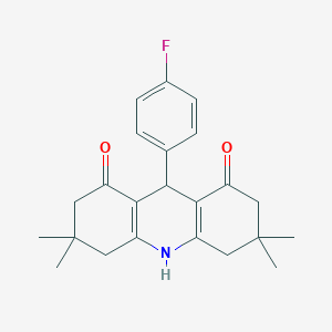 molecular formula C23H26FNO2 B249220 9-(4-fluorophenyl)-3,3,6,6-tetramethyl-3,4,6,7,9,10-hexahydroacridine-1,8(2H,5H)-dione 