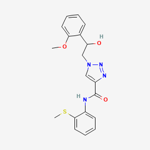 molecular formula C19H20N4O3S B2492203 1-(2-羟基-2-(2-甲氧苯基)乙基)-N-(2-(甲硫基)苯基)-1H-1,2,3-三唑-4-羧酰胺 CAS No. 1396678-16-2