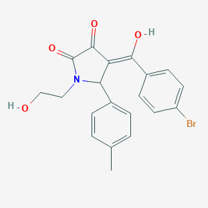 molecular formula C20H18BrNO4 B249221 4-(4-bromobenzoyl)-3-hydroxy-1-(2-hydroxyethyl)-5-(4-methylphenyl)-1,5-dihydro-2H-pyrrol-2-one 