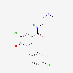 molecular formula C17H19Cl2N3O2 B2492211 5-chloro-1-(4-chlorobenzyl)-N-[2-(dimethylamino)ethyl]-6-oxo-1,6-dihydro-3-pyridinecarboxamide CAS No. 338981-11-6