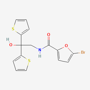 molecular formula C15H12BrNO3S2 B2492218 5-bromo-N-(2-hydroxy-2,2-di(thiophen-2-yl)ethyl)furan-2-carboxamide CAS No. 2034477-91-1