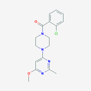 molecular formula C17H19ClN4O2 B2492225 (2-Chlorophenyl)(4-(6-methoxy-2-methylpyrimidin-4-yl)piperazin-1-yl)methanone CAS No. 946371-33-1