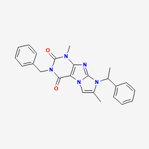 3-benzyl-1,7-dimethyl-8-(1-phenylethyl)-1H,2H,3H,4H,8H-imidazo[1,2-g]purine-2,4-dione