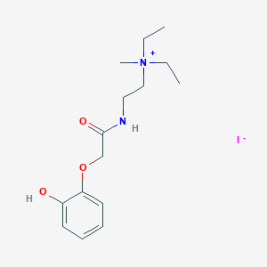 molecular formula C15H25IN2O3 B2492227 N,N-diethyl-2-(2-(2-hydroxyphenoxy)acetamido)-N-methylethanaminium iodide CAS No. 299923-75-4