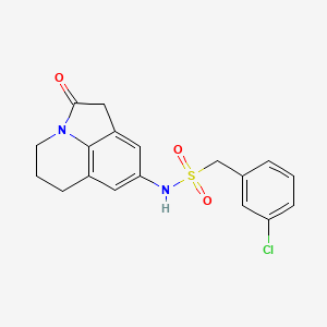 molecular formula C18H17ClN2O3S B2492229 1-(3-chlorophenyl)-N-(2-oxo-2,4,5,6-tetrahydro-1H-pyrrolo[3,2,1-ij]quinolin-8-yl)methanesulfonamide CAS No. 1209897-19-7