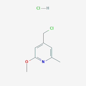 molecular formula C8H11Cl2NO B2492235 4-(氯甲基)-2-甲氧基-6-甲基吡啶盐酸盐 CAS No. 2305253-21-6