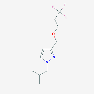 molecular formula C11H17F3N2O B2492236 1-isobutyl-3-[(3,3,3-trifluoropropoxy)methyl]-1H-pyrazole CAS No. 1856032-00-2