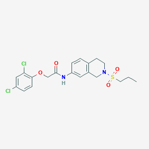 molecular formula C20H22Cl2N2O4S B2492240 2-(2,4-dichlorophenoxy)-N-(2-(propylsulfonyl)-1,2,3,4-tetrahydroisoquinolin-7-yl)acetamide CAS No. 954709-27-4