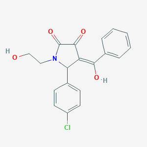 molecular formula C19H16ClNO4 B249225 (4E)-5-(4-chlorophenyl)-1-(2-hydroxyethyl)-4-[hydroxy(phenyl)methylidene]pyrrolidine-2,3-dione CAS No. 5791-77-5
