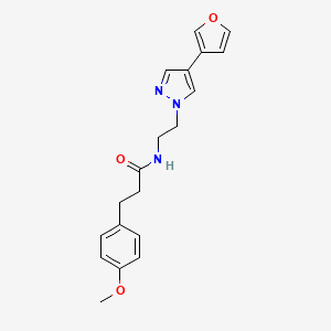 molecular formula C19H21N3O3 B2492250 N-(2-(4-(furan-3-yl)-1H-pyrazol-1-yl)ethyl)-3-(4-methoxyphenyl)propanamide CAS No. 2034329-50-3