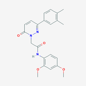 molecular formula C22H23N3O4 B2492257 N-(2,4-二甲氧基苯基)-2-[3-(3,4-二甲基苯基)-6-氧代吡啶嗪-1-基]乙酰胺 CAS No. 922909-52-2