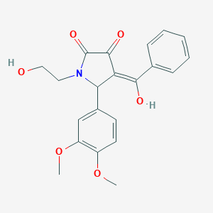 molecular formula C21H21NO6 B249226 5-(3,4-dimethoxyphenyl)-3-hydroxy-1-(2-hydroxyethyl)-4-(phenylcarbonyl)-1,5-dihydro-2H-pyrrol-2-one 