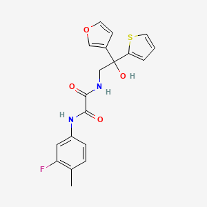 molecular formula C19H17FN2O4S B2492261 N1-(3-fluoro-4-methylphenyl)-N2-(2-(furan-3-yl)-2-hydroxy-2-(thiophen-2-yl)ethyl)oxalamide CAS No. 2034240-39-4