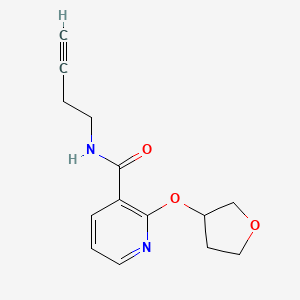 molecular formula C14H16N2O3 B2492265 N-(but-3-yn-1-yl)-2-((tetrahydrofuran-3-yl)oxy)nicotinamide CAS No. 2034313-11-4