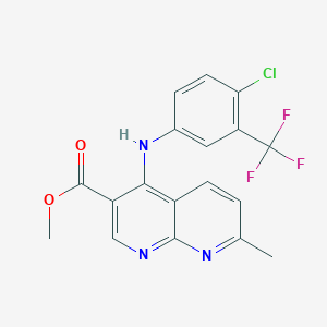 molecular formula C18H13ClF3N3O2 B2492273 N-(4-ethoxyphenyl)-2-({4-ethyl-5-[1-methyl-3-(4-methylphenyl)-1H-pyrazol-4-yl]-4H-1,2,4-triazol-3-yl}thio)acetamide CAS No. 1251616-07-5