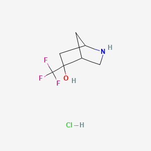 molecular formula C7H11ClF3NO B2492275 5-(Trifluoromethyl)-2-azabicyclo[2.2.1]heptan-5-ol hydrochloride CAS No. 2137916-74-4