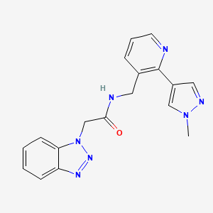 2-(1H-benzo[d][1,2,3]triazol-1-yl)-N-((2-(1-methyl-1H-pyrazol-4-yl)pyridin-3-yl)methyl)acetamide