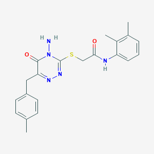 molecular formula C21H23N5O2S B2492279 2-((4-amino-6-(4-methylbenzyl)-5-oxo-4,5-dihydro-1,2,4-triazin-3-yl)thio)-N-(2,3-dimethylphenyl)acetamide CAS No. 886961-77-9