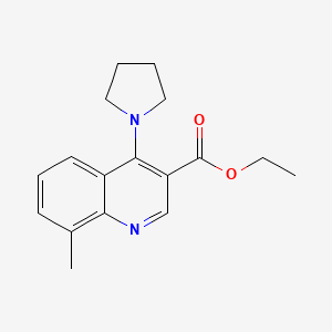 molecular formula C17H20N2O2 B2492287 乙基 8-甲基-4-(1-吡咯啉基)-3-喹啉羧酸酯 CAS No. 478248-18-9