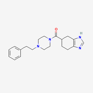 molecular formula C20H26N4O B2492290 (4-phenethylpiperazin-1-yl)(4,5,6,7-tetrahydro-1H-benzo[d]imidazol-5-yl)methanone CAS No. 2034480-87-8