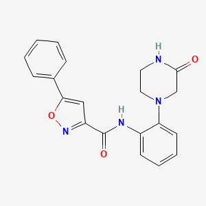 molecular formula C20H18N4O3 B2492294 N-(2-(3-oxopiperazin-1-yl)phenyl)-5-phenylisoxazole-3-carboxamide CAS No. 1226458-93-0