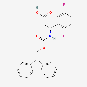 molecular formula C24H19F2NO4 B2492297 (R)-3-(2,5-Difluoro-phenyl)-3-(9H-fluoren-9-ylmethoxycarbonylamino)-propionic acid CAS No. 1260592-30-0