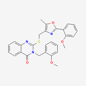 2-({[2-(2-methoxyphenyl)-5-methyl-1,3-oxazol-4-yl]methyl}sulfanyl)-3-[(2-methoxyphenyl)methyl]-3,4-dihydroquinazolin-4-one