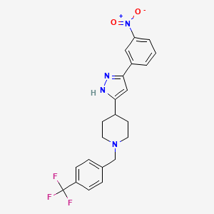 4-[3-(3-nitrophenyl)-1H-pyrazol-5-yl]-1-[[4-(trifluoromethyl)phenyl]methyl]piperidine