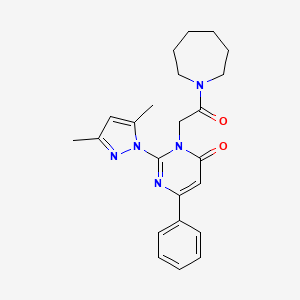 3-[2-(Azepan-1-yl)-2-oxoethyl]-2-(3,5-dimethylpyrazol-1-yl)-6-phenylpyrimidin-4-one