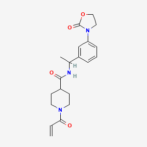 N-[1-[3-(2-Oxo-1,3-oxazolidin-3-yl)phenyl]ethyl]-1-prop-2-enoylpiperidine-4-carboxamide