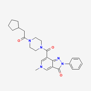 7-(4-(2-cyclopentylacetyl)piperazine-1-carbonyl)-5-methyl-2-phenyl-2H-pyrazolo[4,3-c]pyridin-3(5H)-one