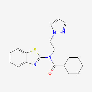 N-(2-(1H-pyrazol-1-yl)ethyl)-N-(benzo[d]thiazol-2-yl)cyclohexanecarboxamide