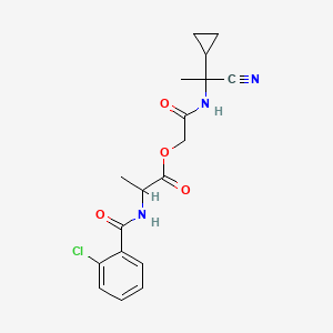 [(1-Cyano-1-cyclopropylethyl)carbamoyl]methyl 2-[(2-chlorophenyl)formamido]propanoate