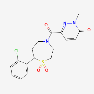 6-(7-(2-chlorophenyl)-1,1-dioxido-1,4-thiazepane-4-carbonyl)-2-methylpyridazin-3(2H)-one