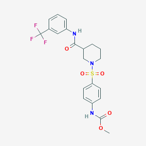 Methyl (4-((3-((3-(trifluoromethyl)phenyl)carbamoyl)piperidin-1-yl)sulfonyl)phenyl)carbamate