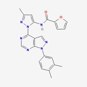 N-(1-(1-(3,4-dimethylphenyl)-1H-pyrazolo[3,4-d]pyrimidin-4-yl)-3-methyl-1H-pyrazol-5-yl)furan-2-carboxamide