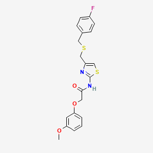 N-(4-(((4-fluorobenzyl)thio)methyl)thiazol-2-yl)-2-(3-methoxyphenoxy)acetamide