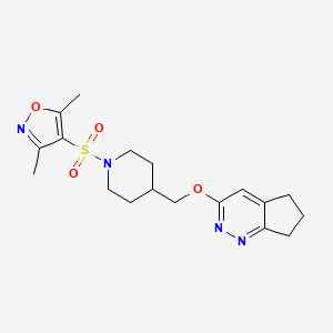 4-[4-(6,7-Dihydro-5H-cyclopenta[c]pyridazin-3-yloxymethyl)piperidin-1-yl]sulfonyl-3,5-dimethyl-1,2-oxazole