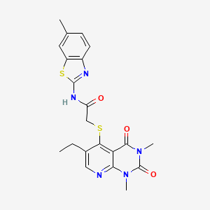 2-((6-ethyl-1,3-dimethyl-2,4-dioxo-1,2,3,4-tetrahydropyrido[2,3-d]pyrimidin-5-yl)thio)-N-(6-methylbenzo[d]thiazol-2-yl)acetamide