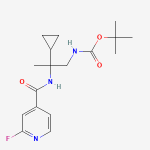 molecular formula C17H24FN3O3 B2492367 tert-butyl N-{2-cyclopropyl-2-[(2-fluoropyridin-4-yl)formamido]propyl}carbamate CAS No. 1333719-94-0