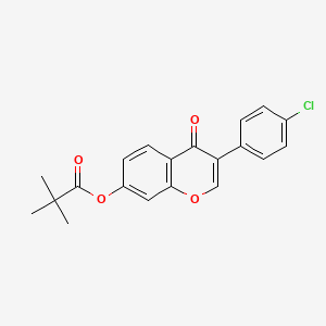 molecular formula C20H17ClO4 B2492378 3-(4-氯苯基)-4-氧代-4H-香豆素-7-基 2,2-二甲基丙酸酯 CAS No. 618391-33-6