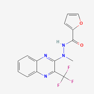 molecular formula C15H11F3N4O2 B2492383 N'-甲基-N'-[3-(三氟甲基)喹喔啉-2-基]呋喃-2-羧酰肼 CAS No. 343372-51-0