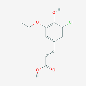 molecular formula C11H11ClO4 B2492386 3-(3-氯-5-乙氧基-4-羟基苯基)丙-2-烯酸 CAS No. 66656-40-4