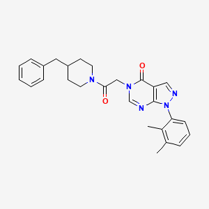 molecular formula C27H29N5O2 B2492396 5-(2-(4-benzylpiperidin-1-yl)-2-oxoethyl)-1-(2,3-dimethylphenyl)-1H-pyrazolo[3,4-d]pyrimidin-4(5H)-one CAS No. 887458-45-9
