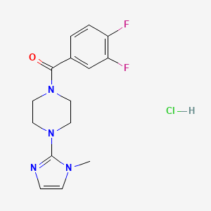 molecular formula C15H17ClF2N4O B2492411 (3,4-二氟苯基)(4-(1-甲基-1H-咪唑-2-基)哌嗪-1-基)甲酮盐酸盐 CAS No. 1189423-71-9